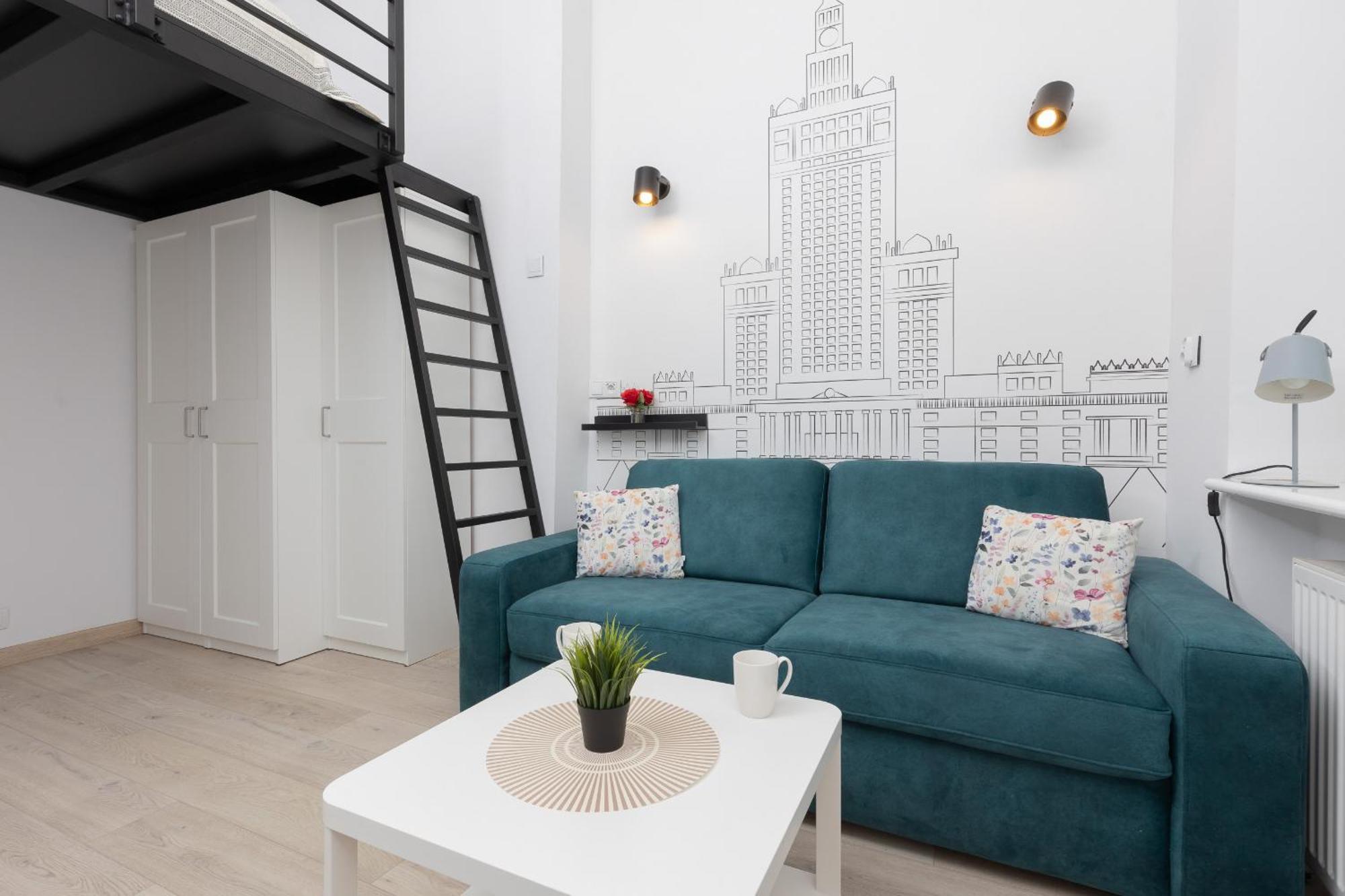 Aleja Wyzwolenia Studio with Mezzanine Warsaw Downtown by Noclegi Renters Bagian luar foto