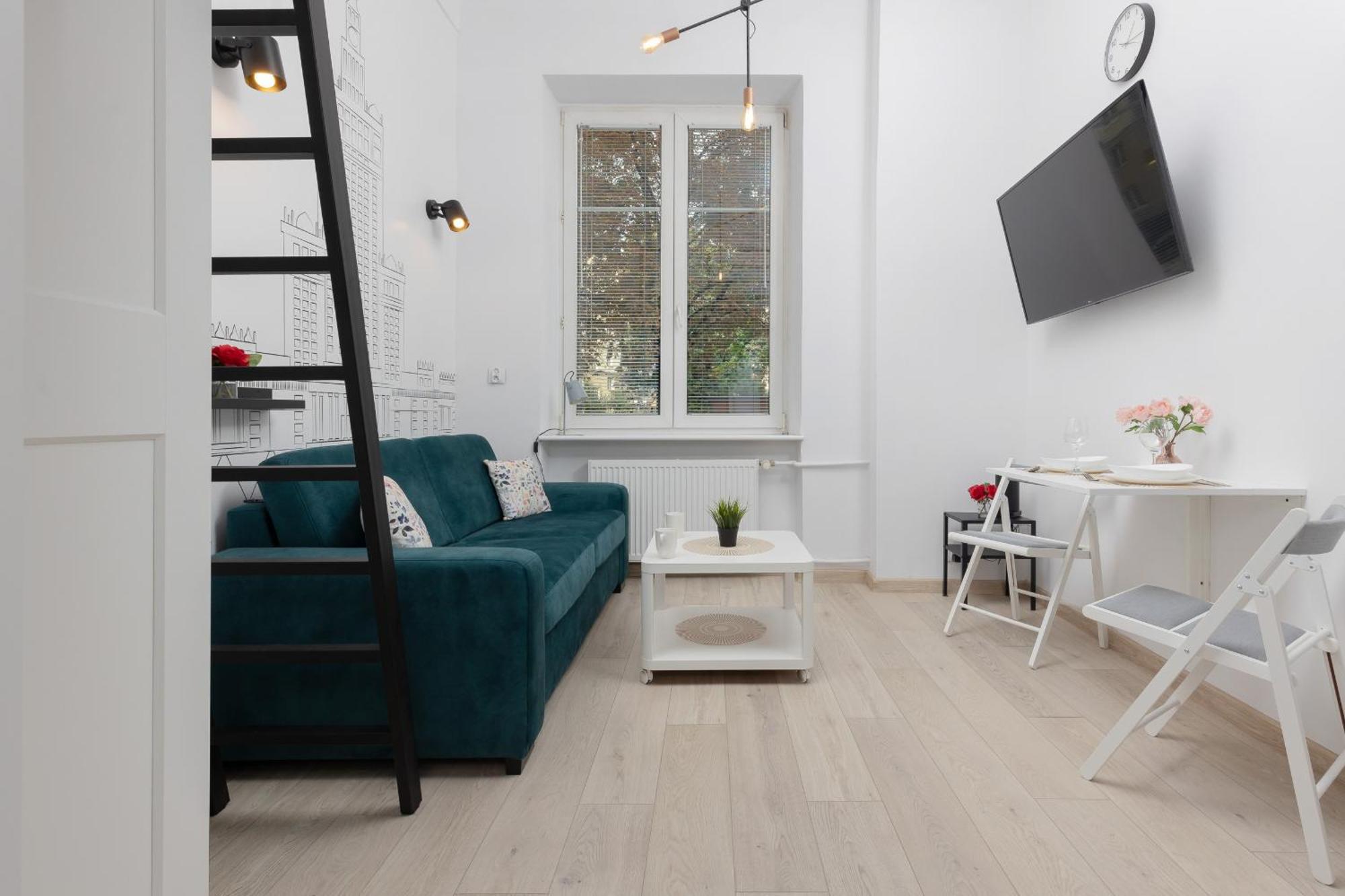 Aleja Wyzwolenia Studio with Mezzanine Warsaw Downtown by Noclegi Renters Bagian luar foto
