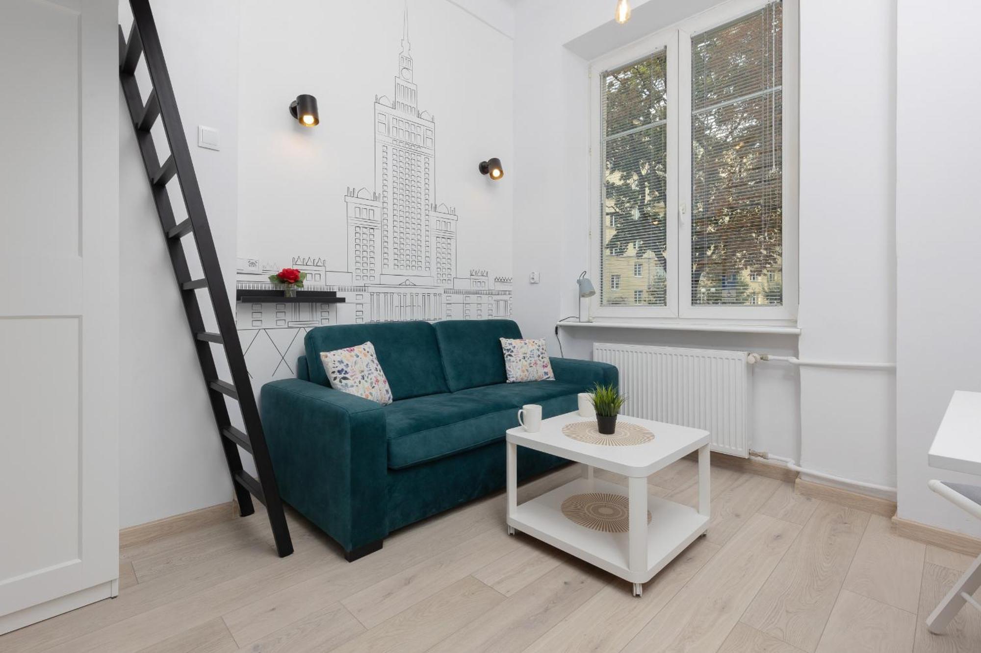 Aleja Wyzwolenia Studio with Mezzanine Warsaw Downtown by Noclegi Renters Bagian luar foto